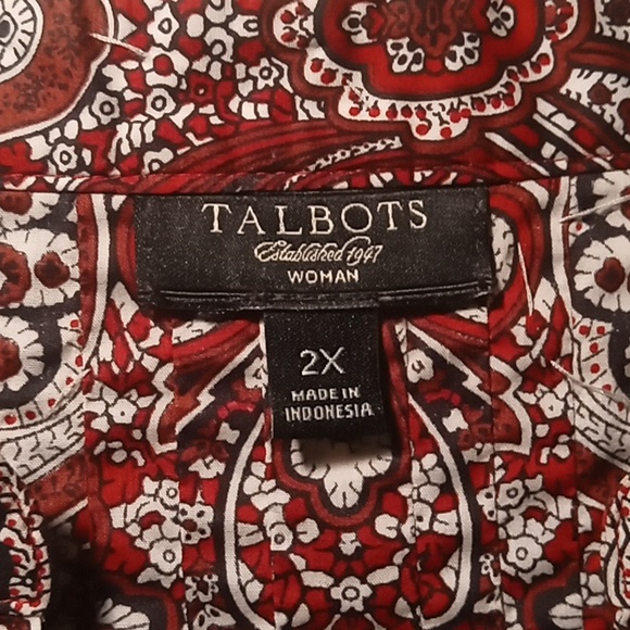 New 2X burgundy blouse by Talbots - Picture 2 of 8